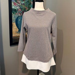 Houndstooth Mixed Media Top